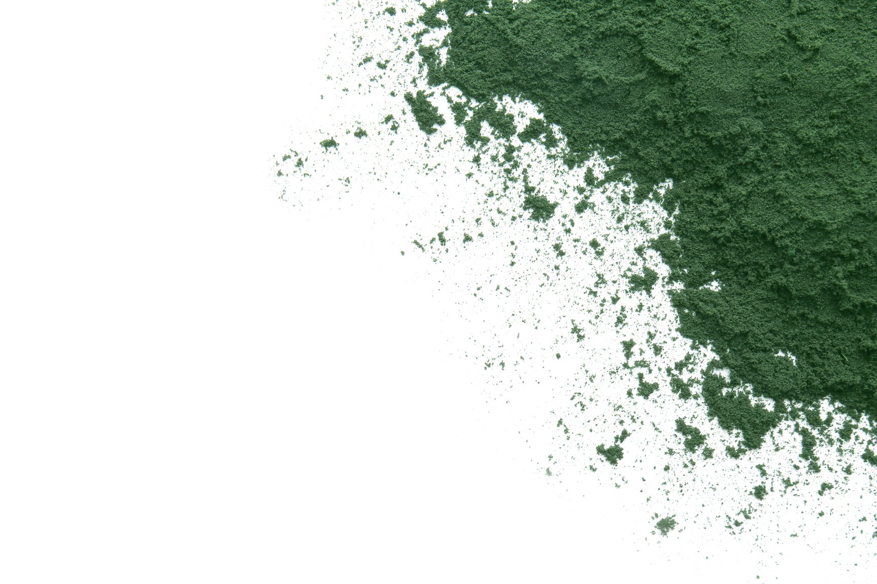 Healthy Spirulina Powder on White Background